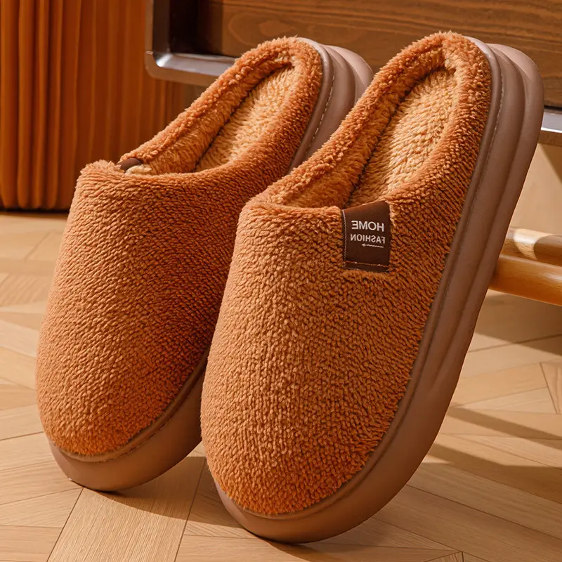 New Couple Cotton Slippers for Autumn and Winter, Indoor Non-Slip Thick-Soled Home Cotton Slippers, Warm Plush Home Slippers - Image 17