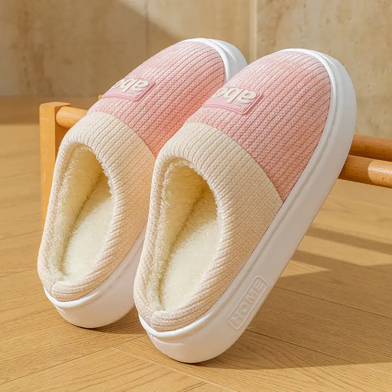 New Couple Cotton Slippers for Autumn and Winter, Indoor Non-Slip Thick-Soled Home Cotton Slippers, Warm Plush Home Slippers - Image 7