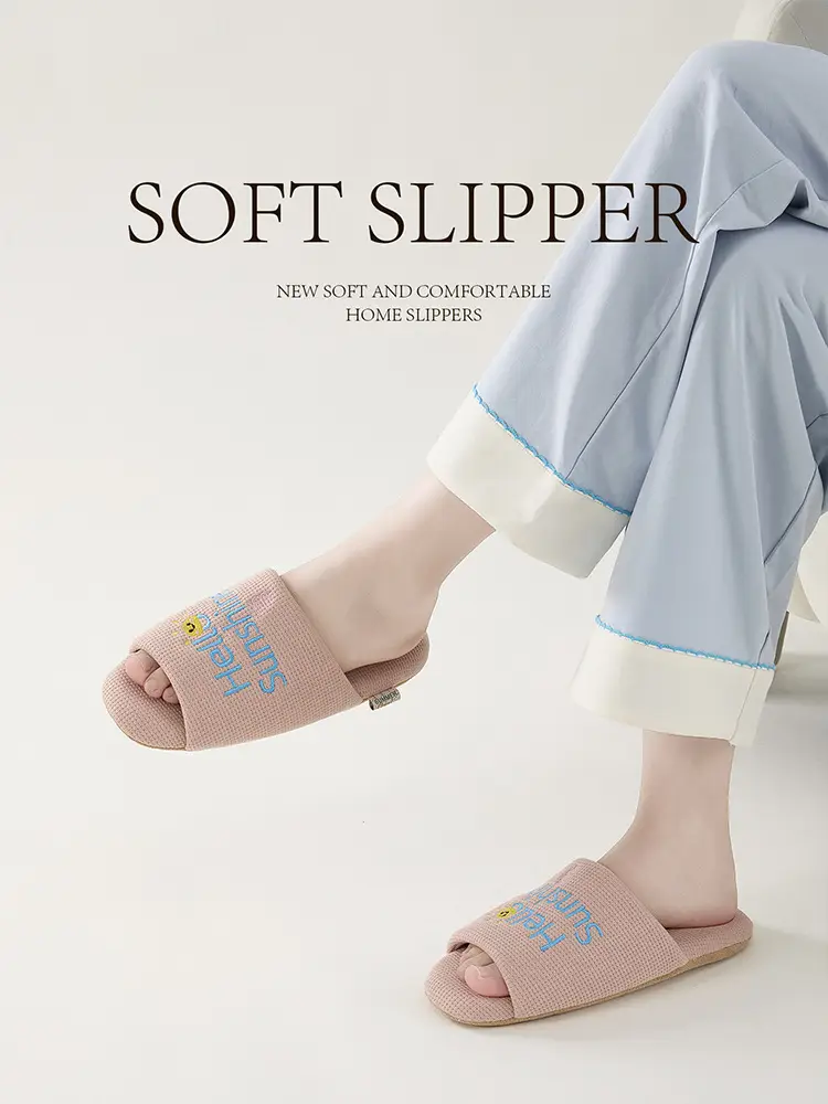 Cross-Border Foreign Trade Women's Slippers Embroidered Slippers Silent Home Open Slippers Wooden Floor Slippers — feature 6