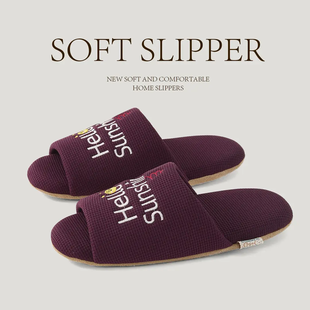Cross-Border Foreign Trade Women's Slippers Embroidered Slippers Silent Home Open Slippers Wooden Floor Slippers - Image 4