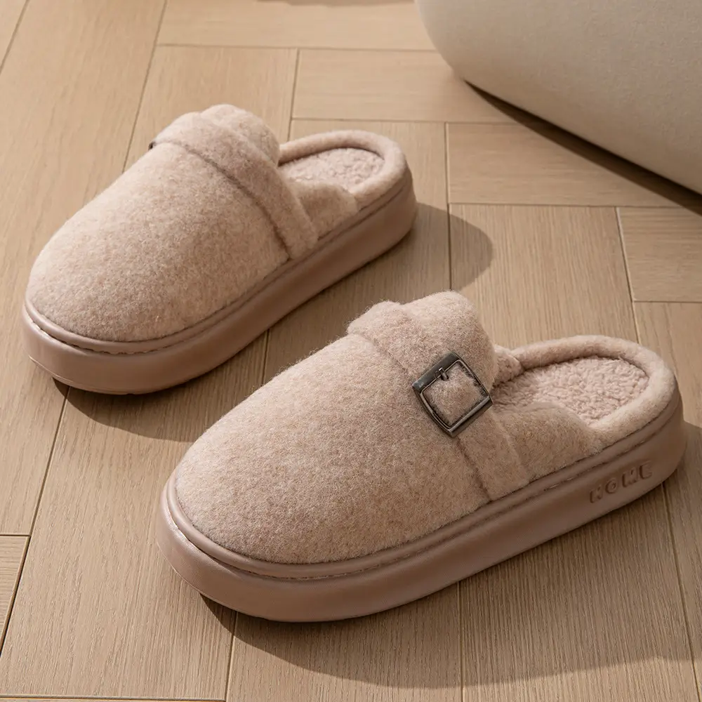 2025 Plush Warm Home Winter Cotton Slippers for Couples That Can Be Worn Outside Eva Thick-Soled Cotton Slippers Wholesale - Image 5