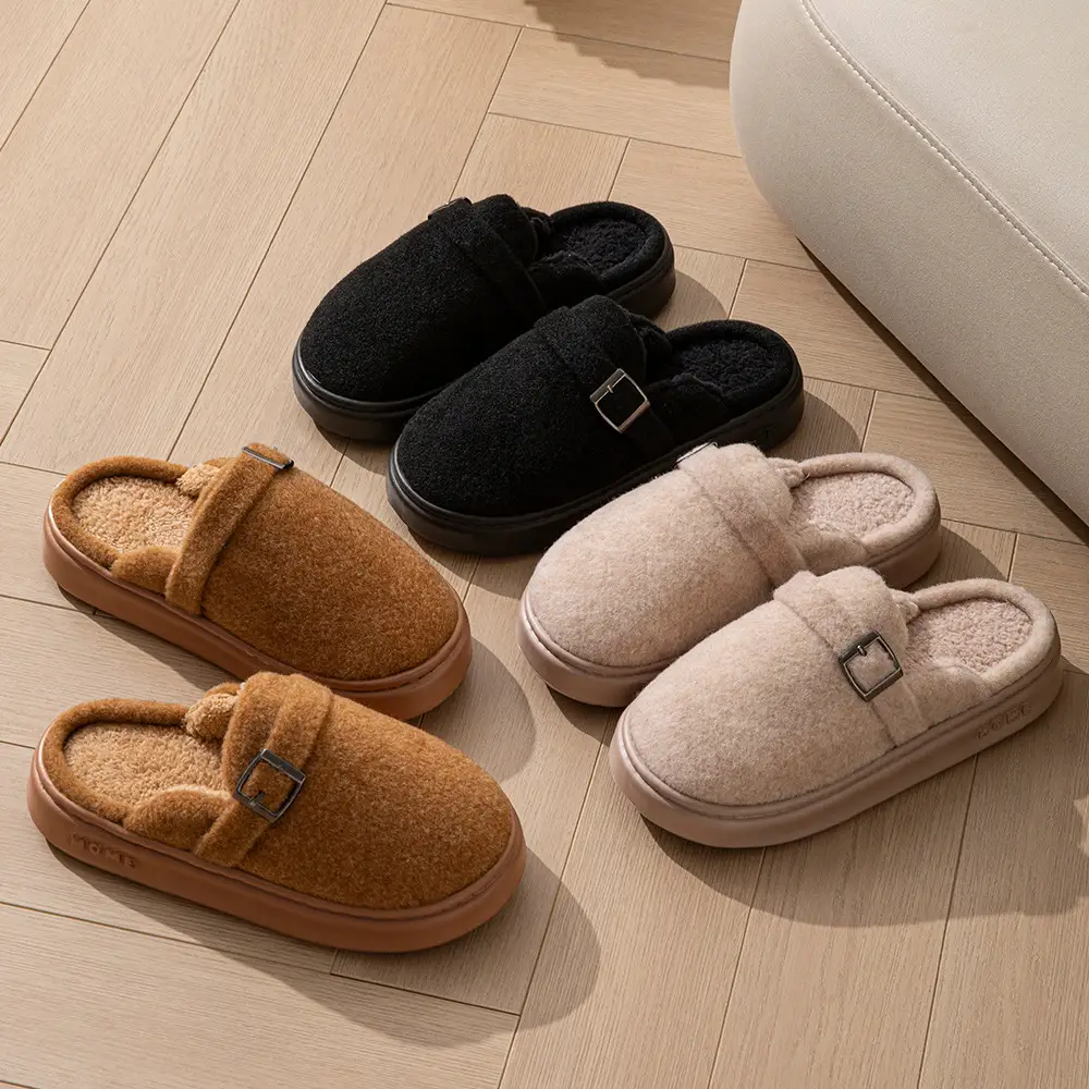 2025 Plush Warm Home Winter Cotton Slippers for Couples That Can Be Worn Outside Eva Thick-Soled Cotton Slippers Wholesale - Image 7