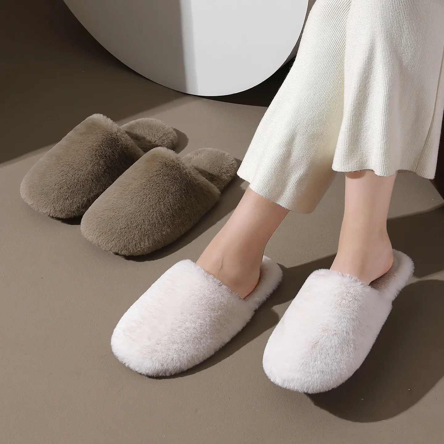 Women Furry Slippers Warm Cotton Indoor Winter - Image 6