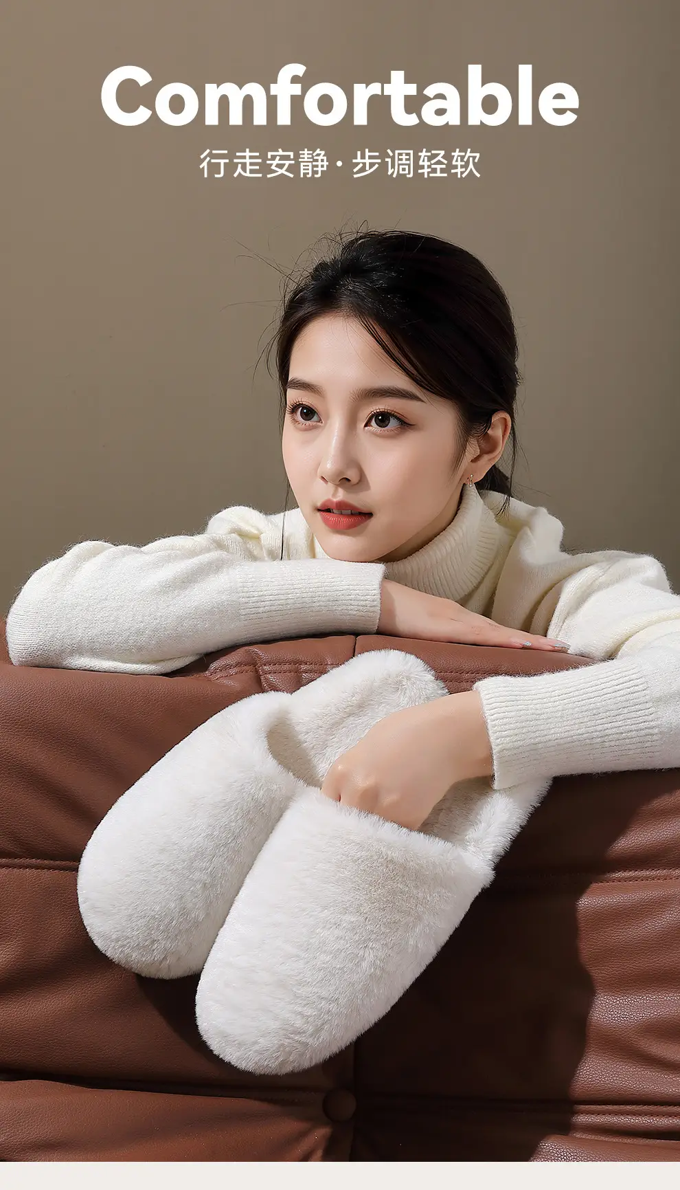 Women Furry Slippers Warm Cotton Indoor Winter — feature 1