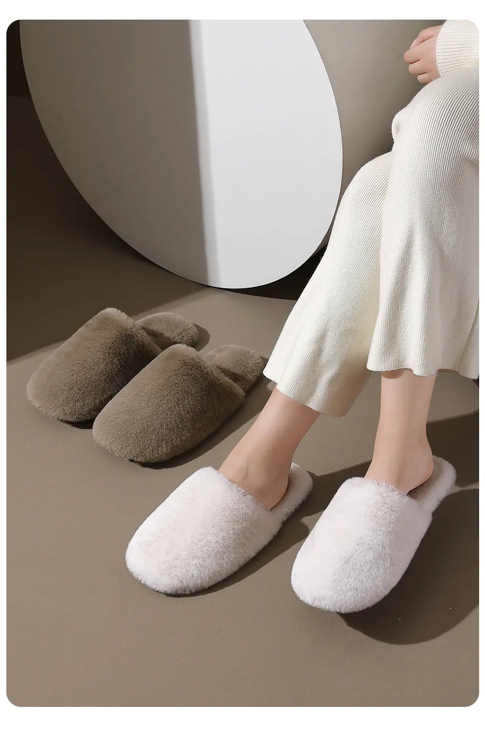 Women Furry Slippers Warm Cotton Indoor Winter — feature 12