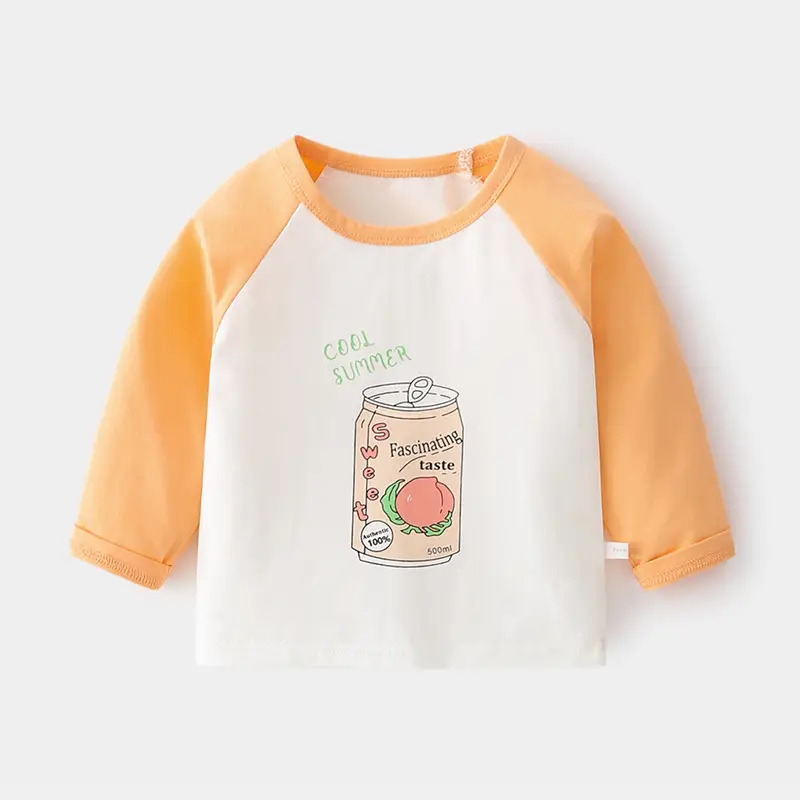 Baby Long Sleeve T-Shirt Yellow White Train Print - Image 5