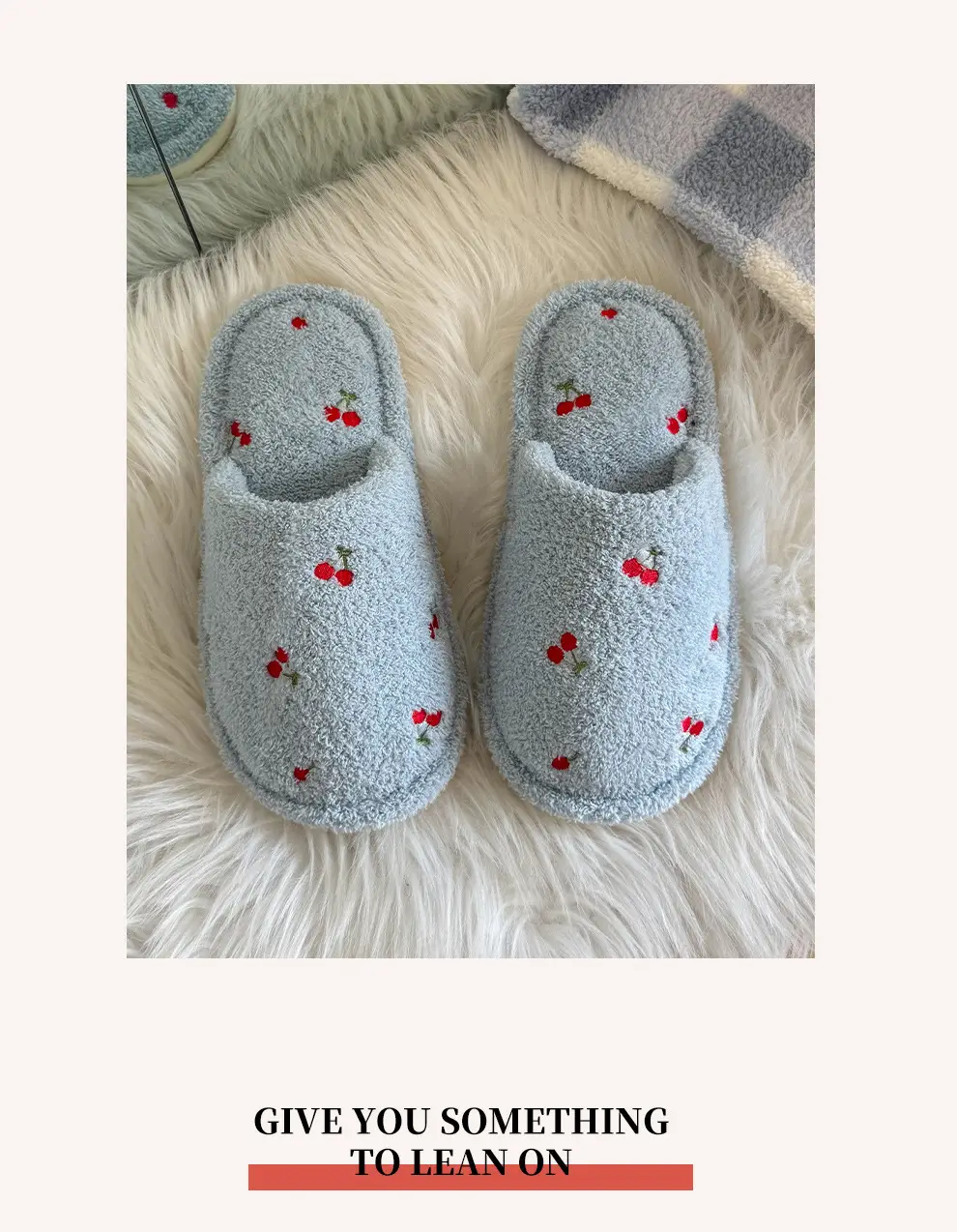 Home Cotton Slippers for Women in Autumn and Winter, Cute Cherry Plush Warm Indoor Ladies' Non-Slip Floor Slippers Wholesale — feature 14