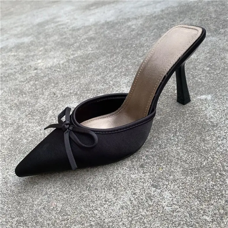 Fashionable Pointed-Toe Half-Slippers for Women, 2026 Summer Bowknot Sandals, High-Heeled Stiletto Mules — feature 5