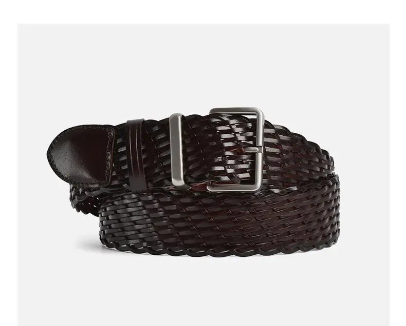 Women's Brown Woven Belt with Silver Buckle — feature 12