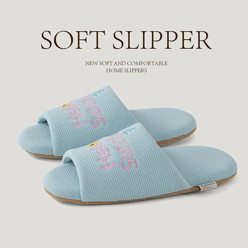 Nanbowan Silent Silent Slippers for Women Indoor Home Household Non-Harmful Floor Soft Bottom Couple Four-Season Sandals for Men