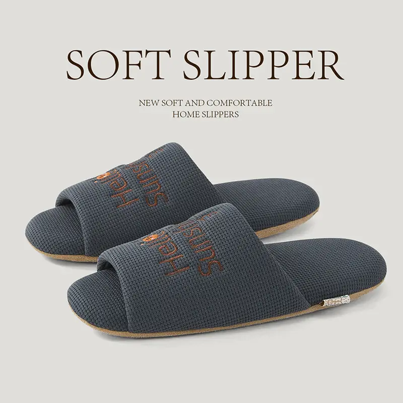 Nanbowan Silent Silent Slippers for Women Indoor Home Household Non-Harmful Floor Soft Bottom Couple Four-Season Sandals for Men