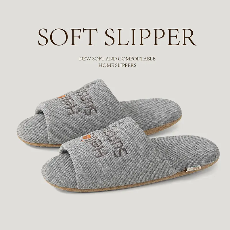 Nanbowan Silent Silent Slippers for Women Indoor Home Household Non-Harmful Floor Soft Bottom Couple Four-Season Sandals for Men