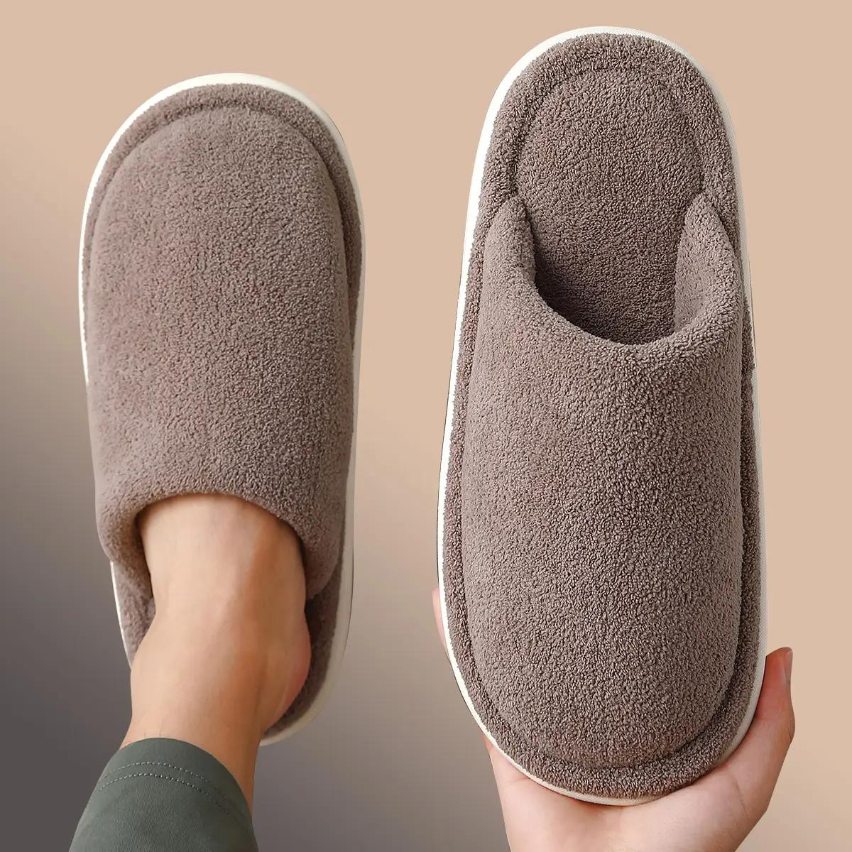 Women's Pink Cotton Slippers 2025 Winter Warm Indoor - Image 7