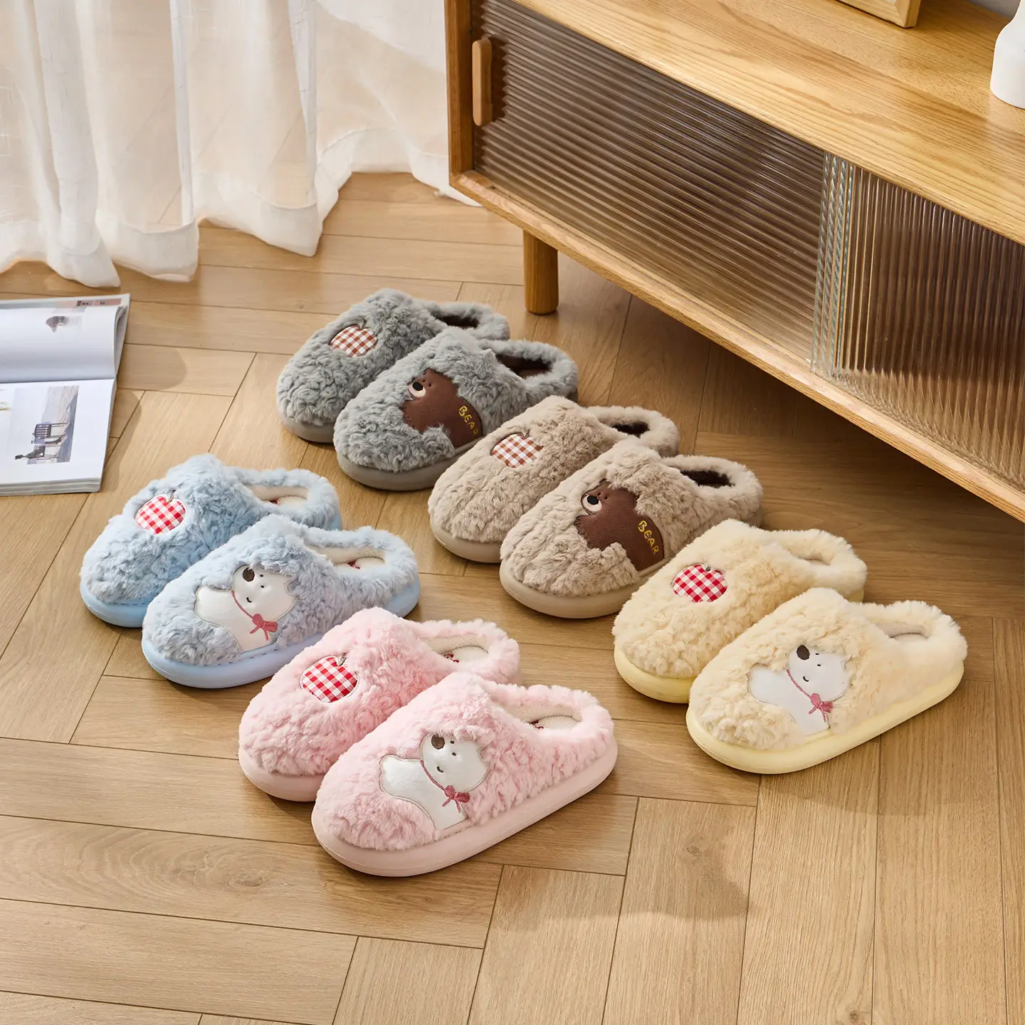 2025 Winter Cotton Slippers for Girls Red Anti-Slip - Image 9