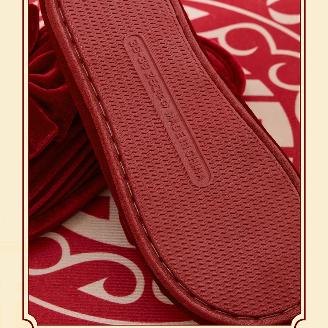 Autumn and Winter Wedding Cotton Slippers for Newlyweds, Festive Big Red Pair of Bride and Groom Indoor Dowry Accessible Luxury — feature 15