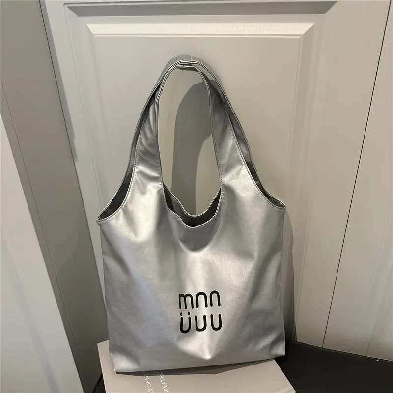 Women's Printed Shoulder Bags 2025 Black White Silver - Image 7