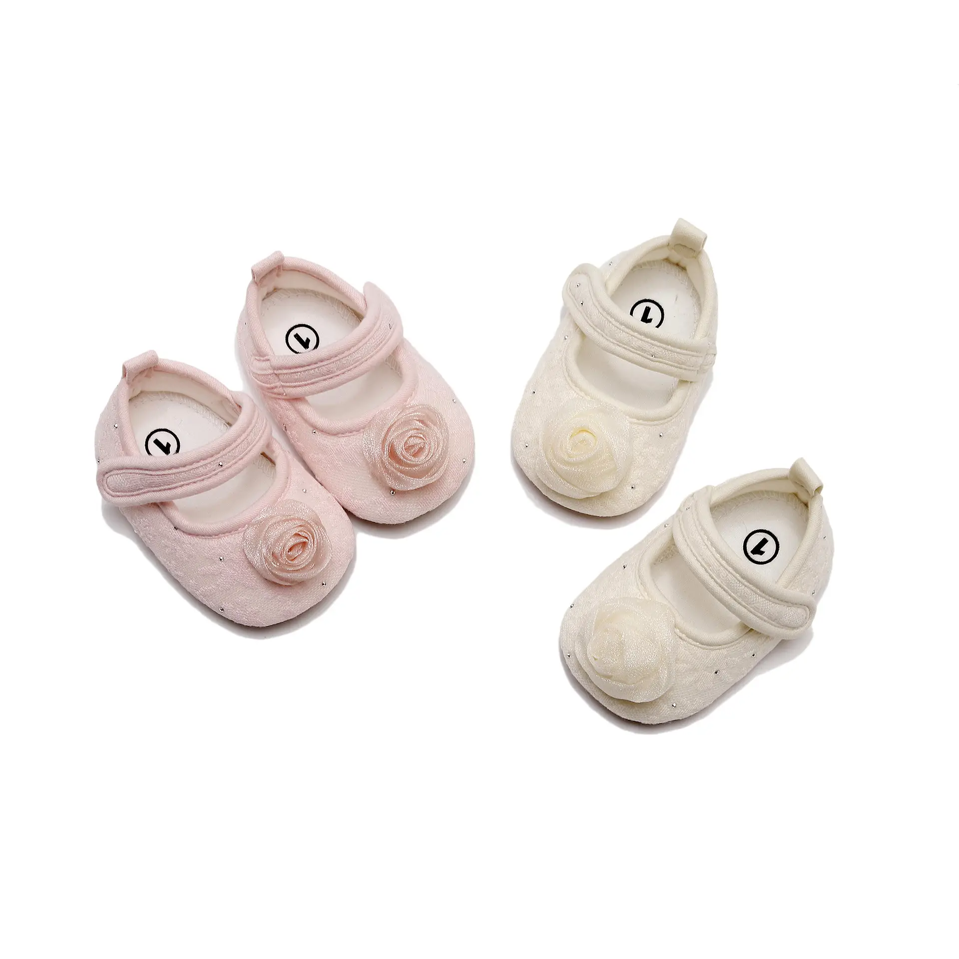 Baby Lace Shoes Pink White Soft Sole Toddler