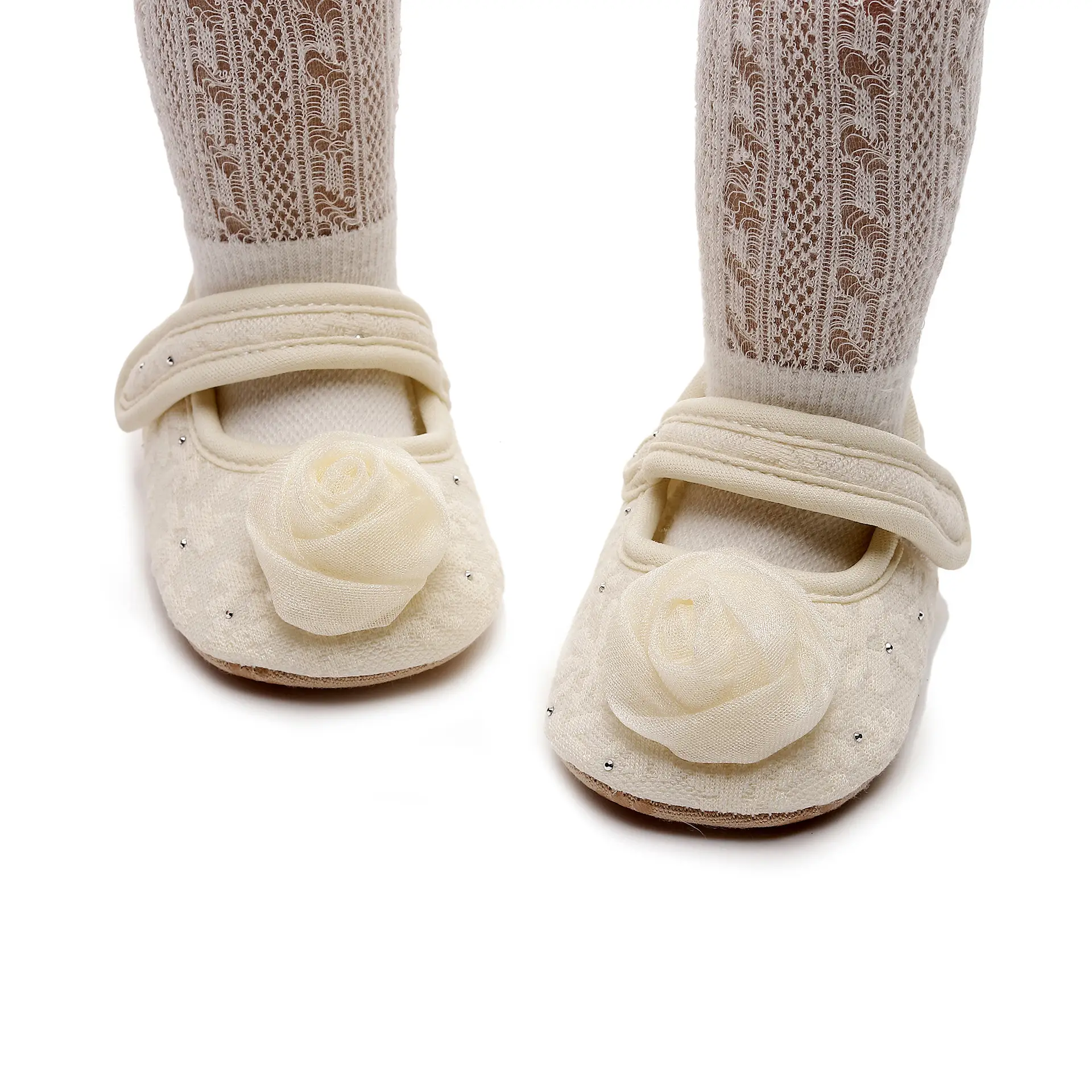 Baby Lace Shoes Pink White Soft Sole Toddler