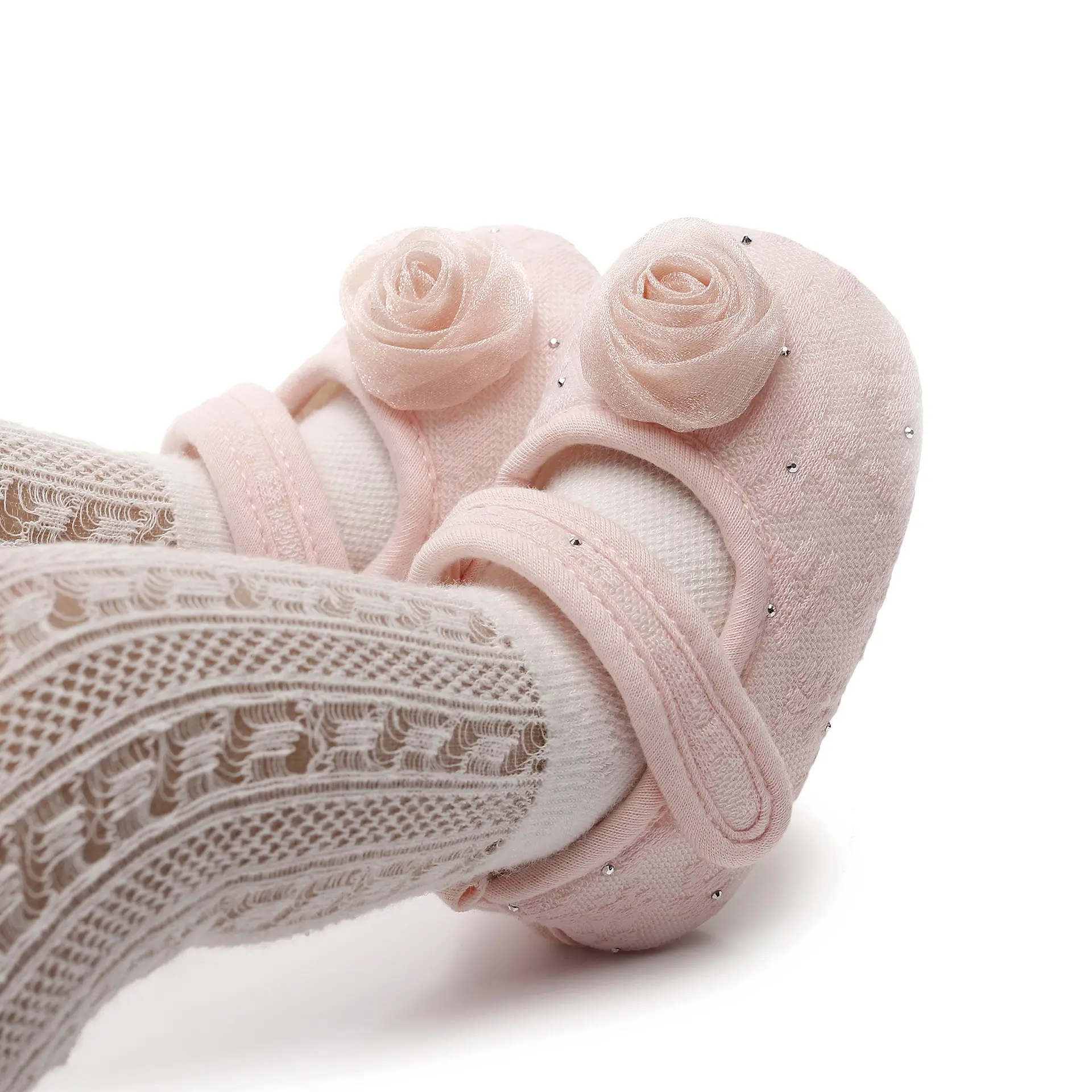 Baby Lace Shoes Pink White Soft Sole Toddler