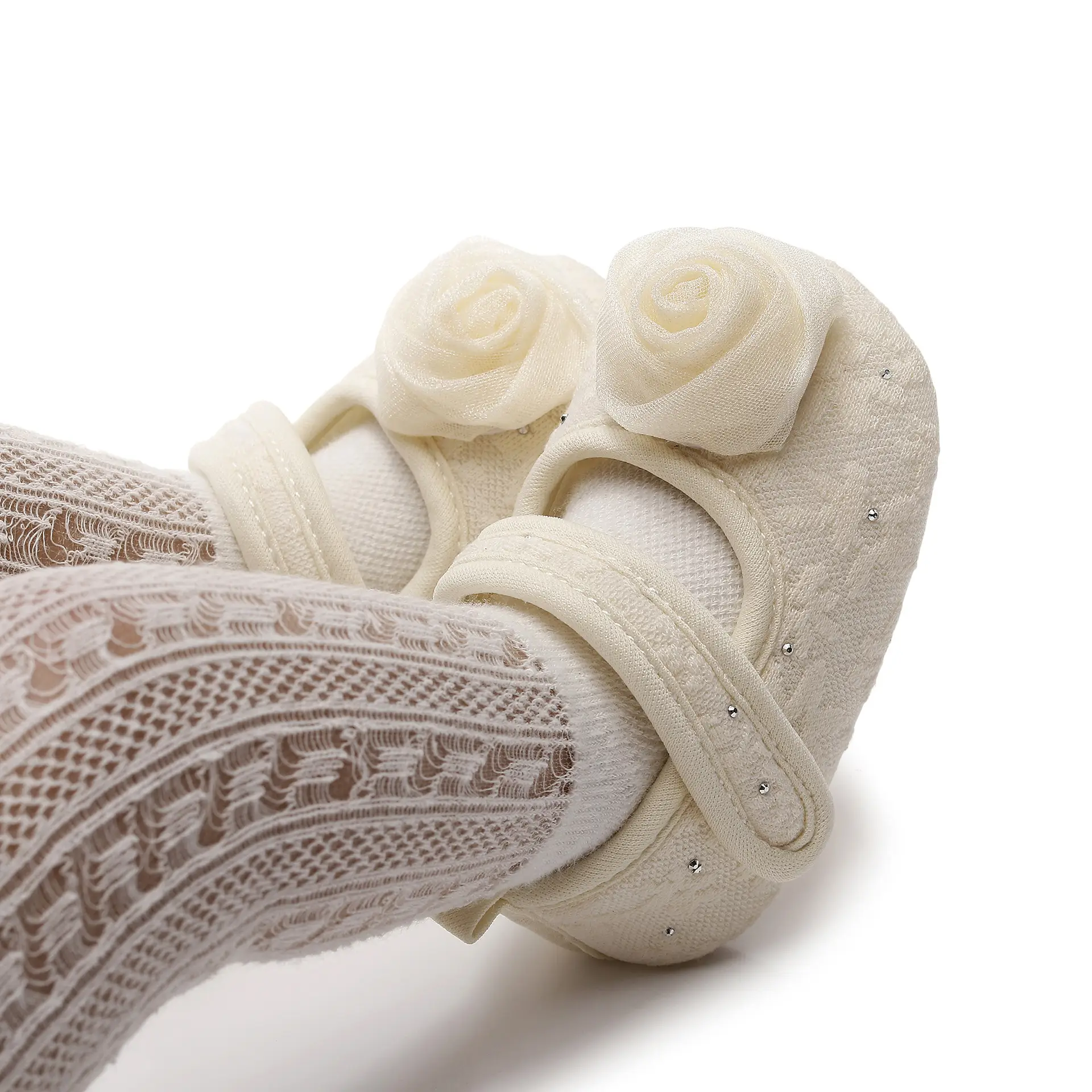 Baby Lace Shoes Pink White Soft Sole Toddler