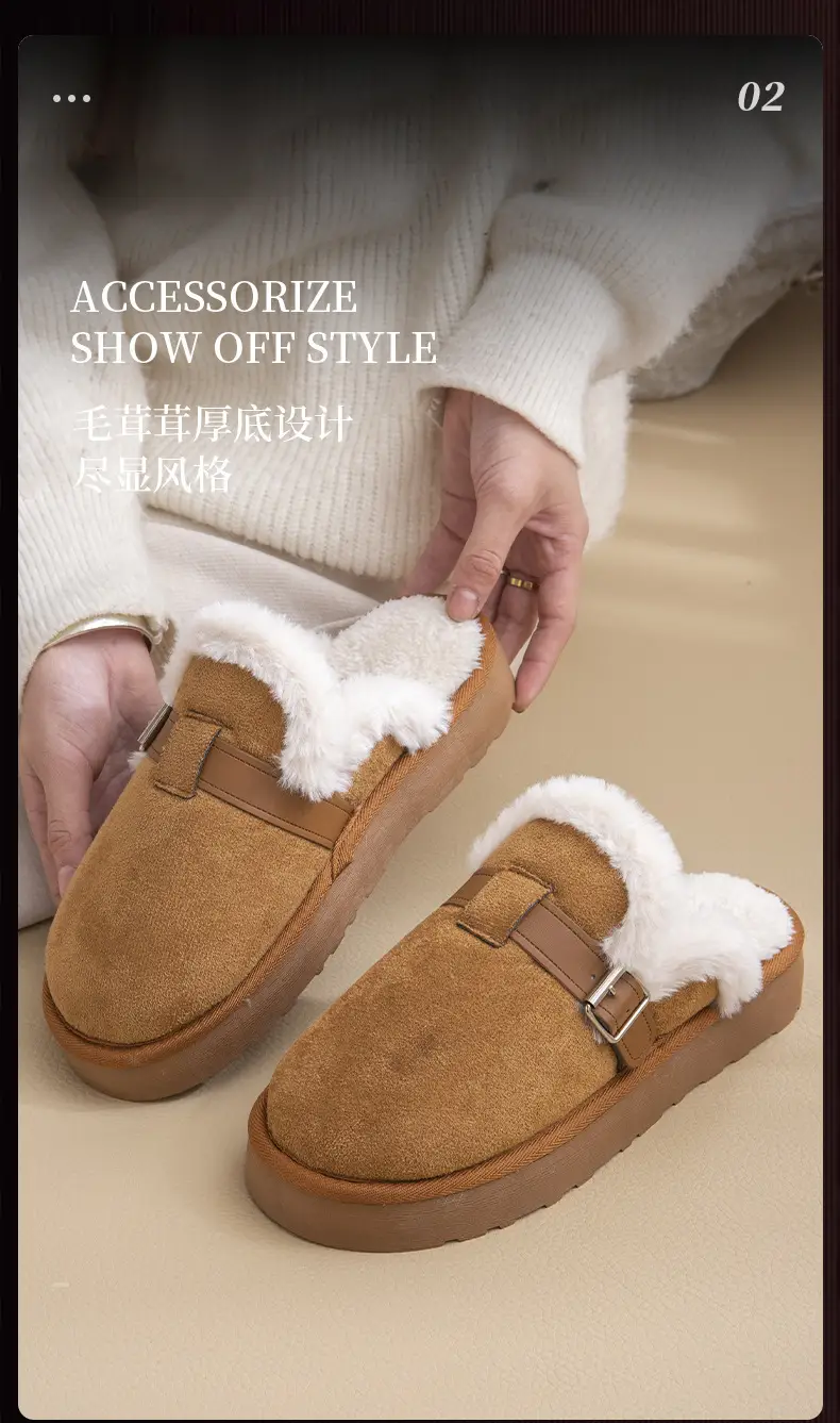 Women Winter Fleece Lined Lamb Wool Slippers Hot Trend 2024 — feature 8