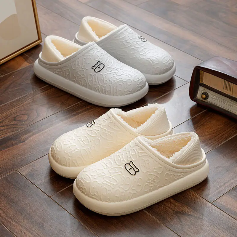 2023 New Cotton Slippers for Women in Autumn and Winter Waterproof, Non-Slip and Velvet Warm Couples Home and Outdoor Wear Bag Heel Cotton Shoes for Men - Image 12