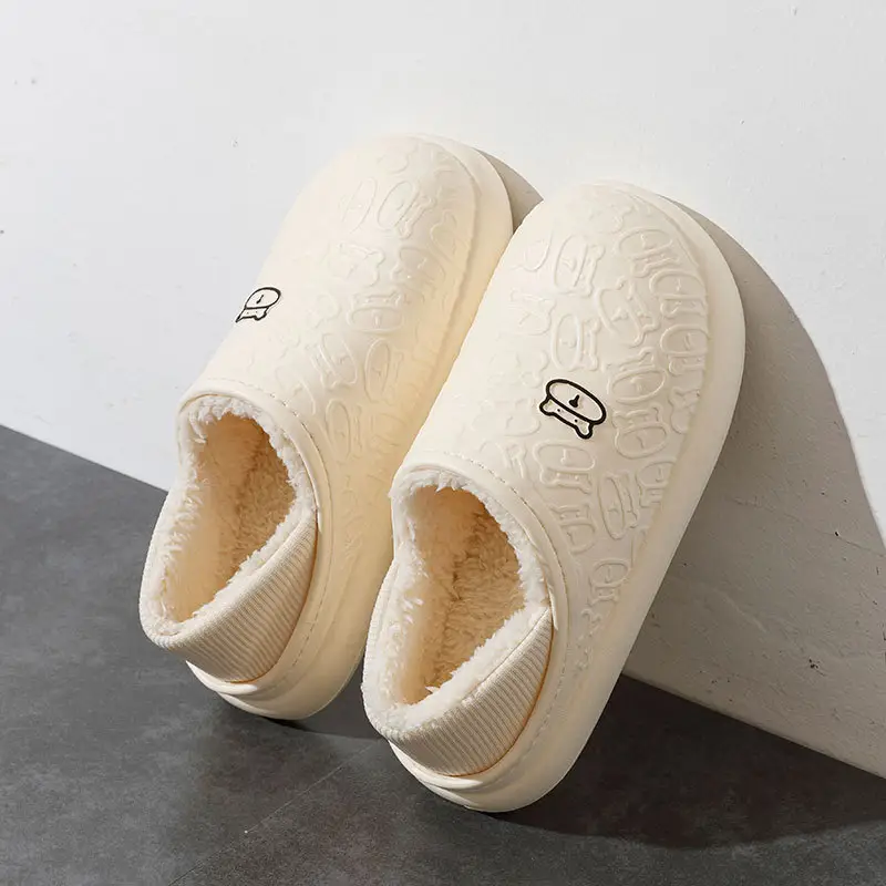 2023 New Cotton Slippers for Women in Autumn and Winter Waterproof, Non-Slip and Velvet Warm Couples Home and Outdoor Wear Bag Heel Cotton Shoes for Men - Image 3