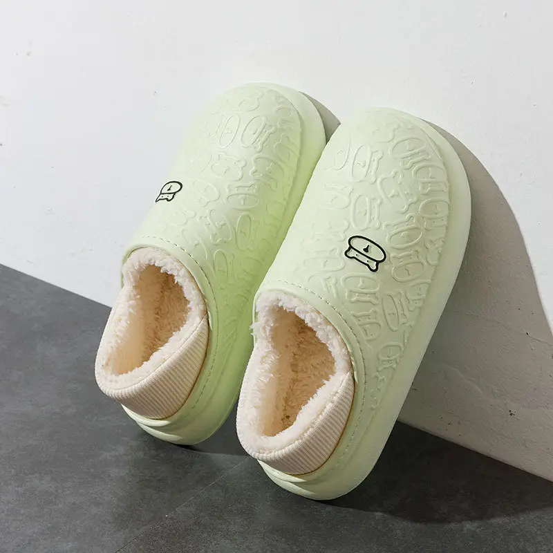 2023 New Cotton Slippers for Women in Autumn and Winter Waterproof, Non-Slip and Velvet Warm Couples Home and Outdoor Wear Bag Heel Cotton Shoes for Men - Image 4
