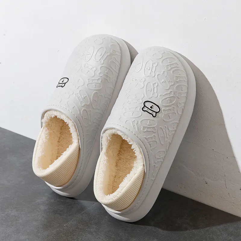 2023 New Cotton Slippers for Women in Autumn and Winter Waterproof, Non-Slip and Velvet Warm Couples Home and Outdoor Wear Bag Heel Cotton Shoes for Men - Image 7