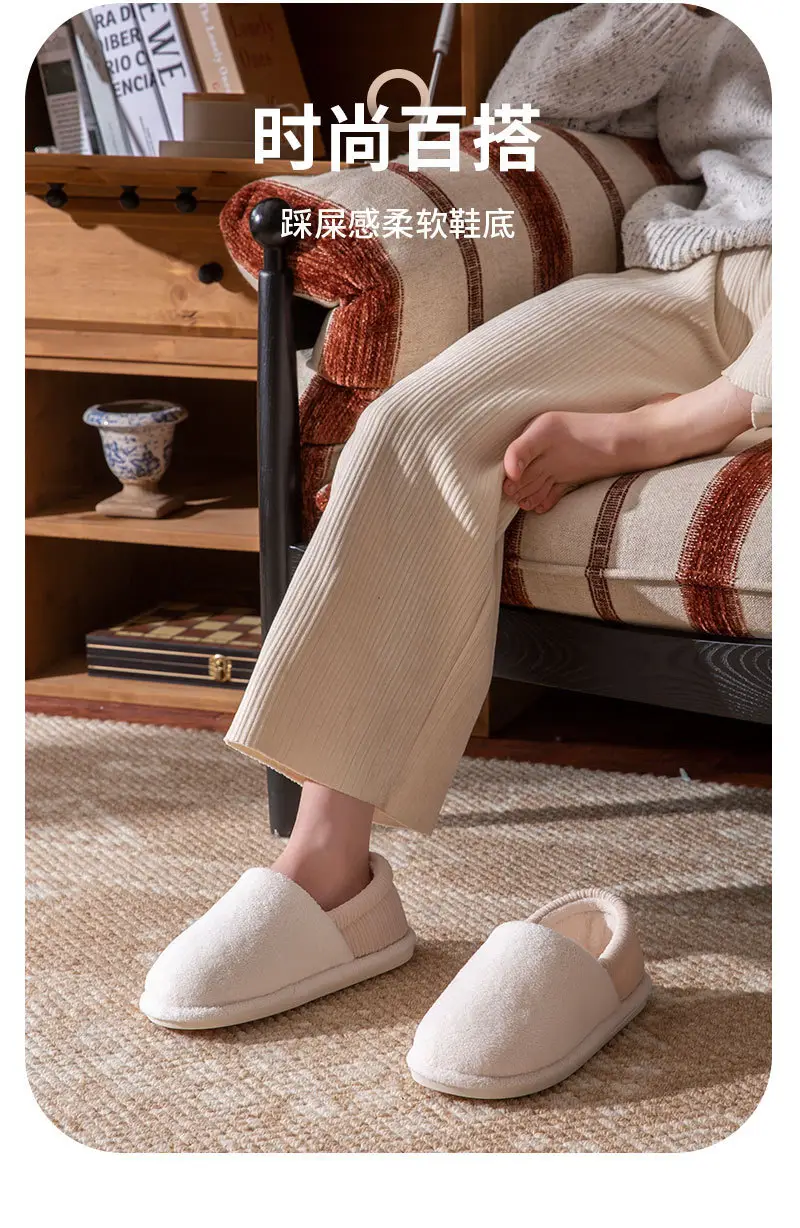2025 Women Cotton Slippers Grey Warm Home Use — feature 10