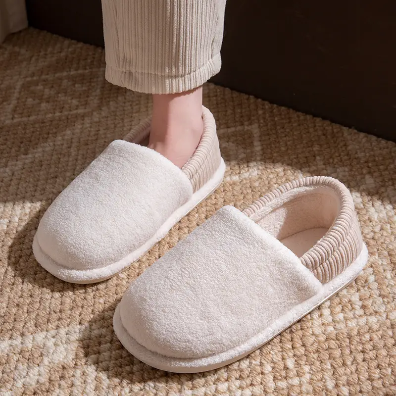 2025 Women Cotton Slippers Grey Warm Home Use - Image 2