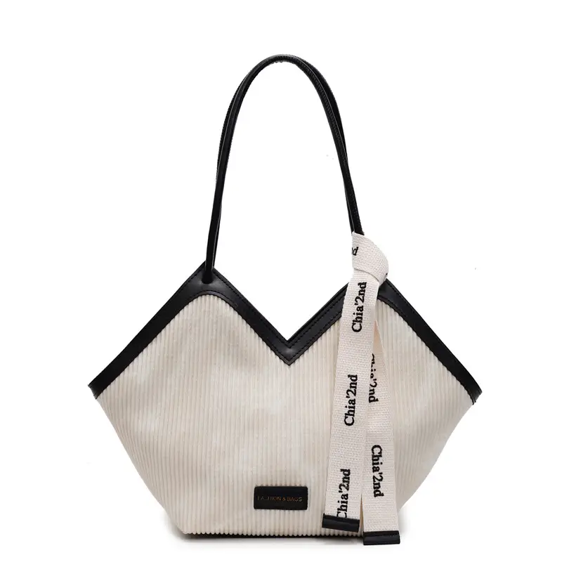 Women Beige Satchel Tote Bag Large Capacity