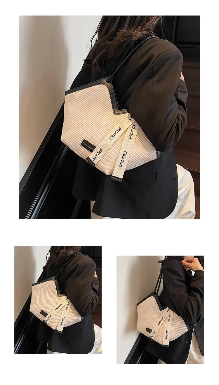 Women Beige Satchel Tote Bag Large Capacity — feature 11