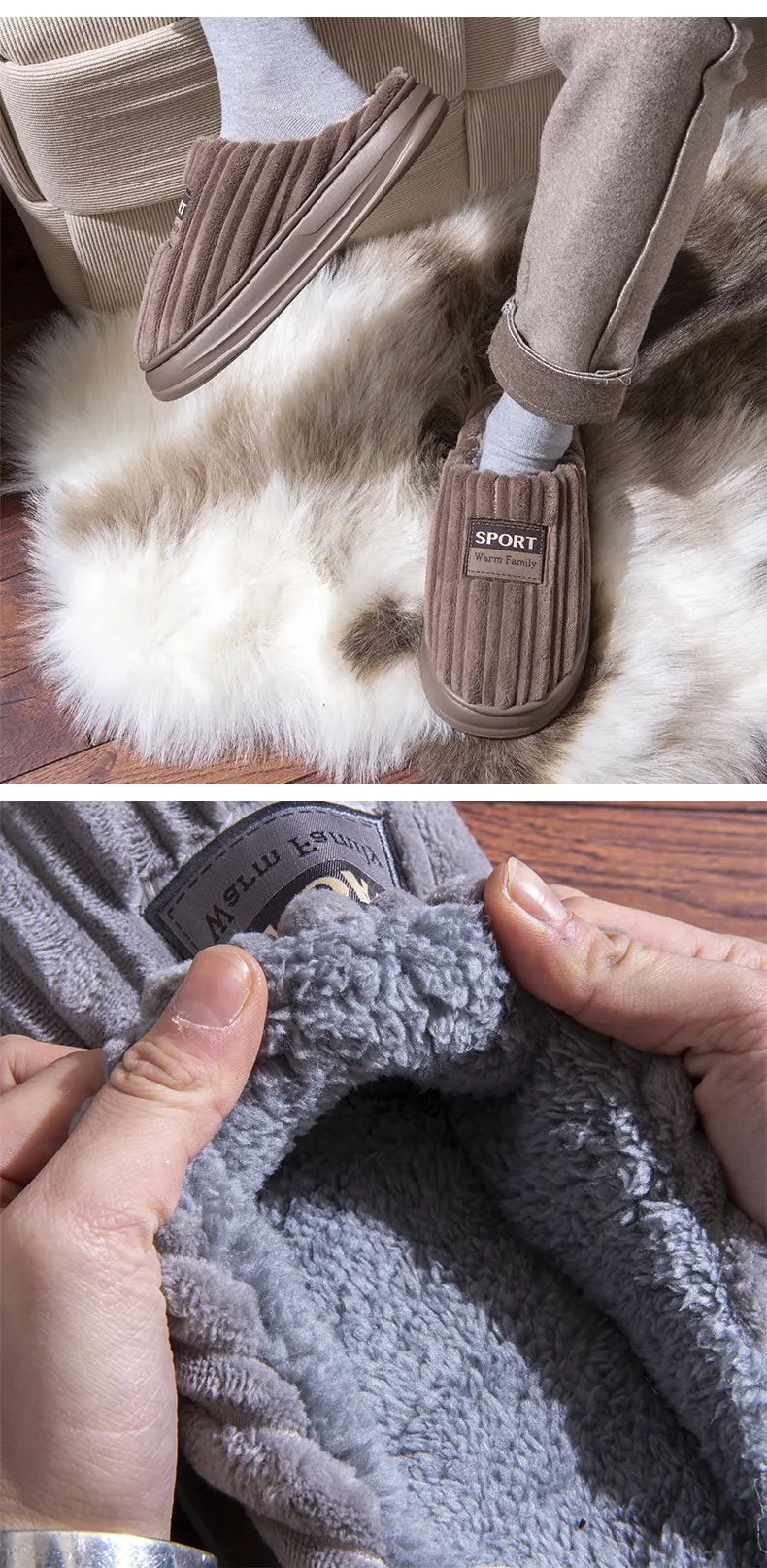 Plus Size Cotton Slippers for Men Autumn Winter 2025 — feature 10