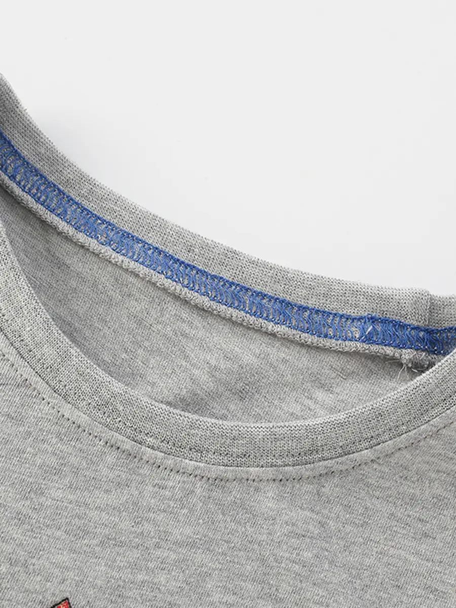 Autumn 2025 Boys T-Shirt Gray Cartoon Crew Neck - Image 3