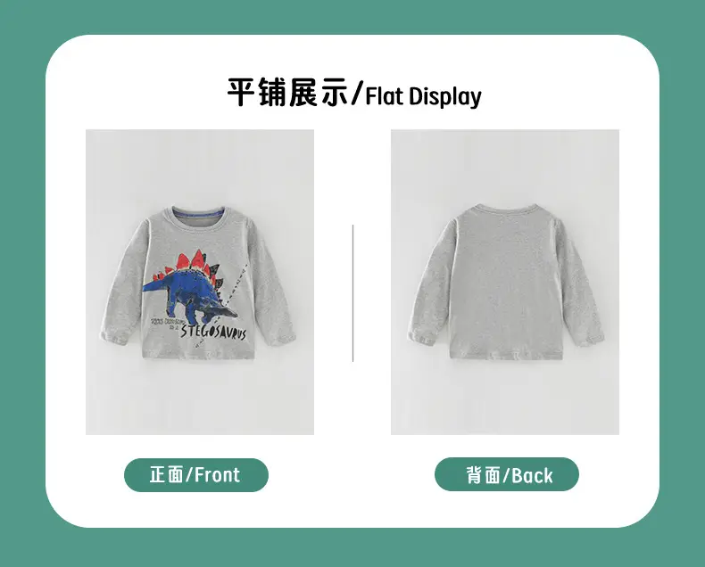 Autumn 2025 Boys T-Shirt Gray Cartoon Crew Neck — feature 4