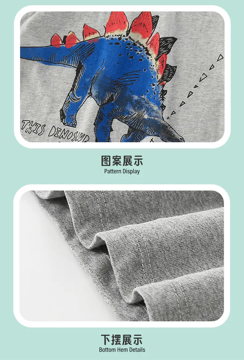 Autumn 2025 Boys T-Shirt Gray Cartoon Crew Neck — feature 8