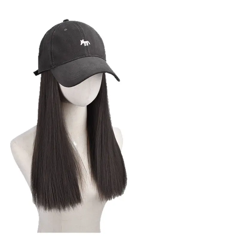 Fox Cap Wig for Women Long Straight Hair Wig - Image 9