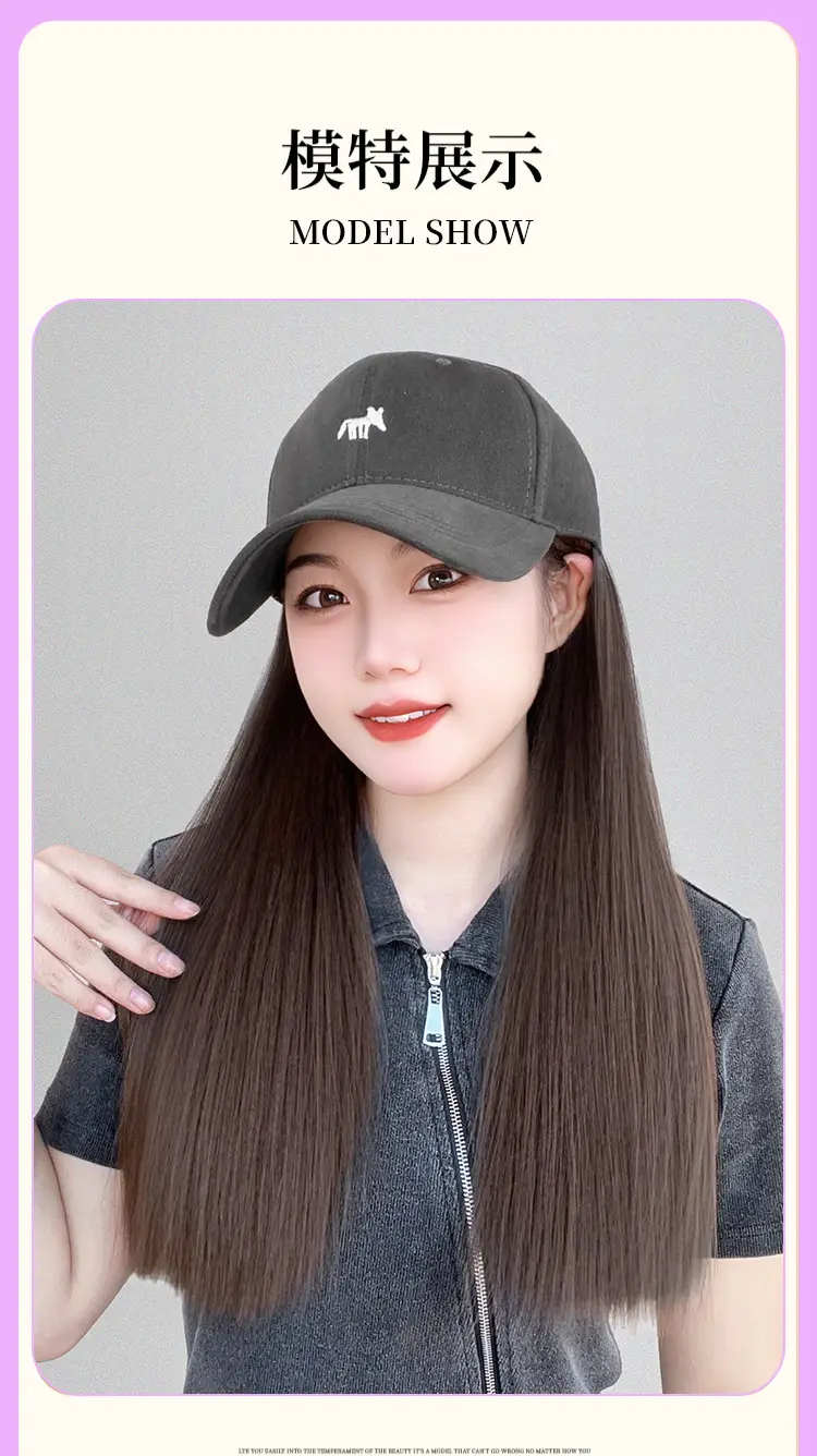 Fox Cap Wig for Women Long Straight Hair Wig — feature 12