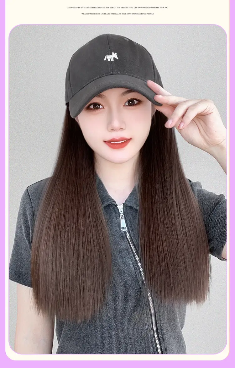 Fox Cap Wig for Women Long Straight Hair Wig — feature 14