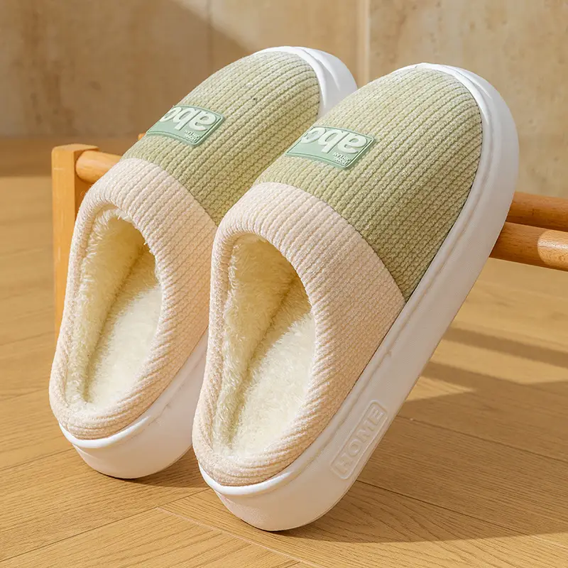 2025 Warm Wool Slippers Pink White Couple Style