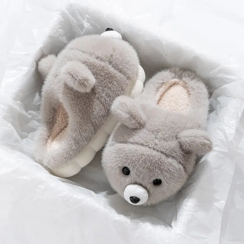 Baby Bear Slippers Winter Soft Cotton Indoor - Image 2