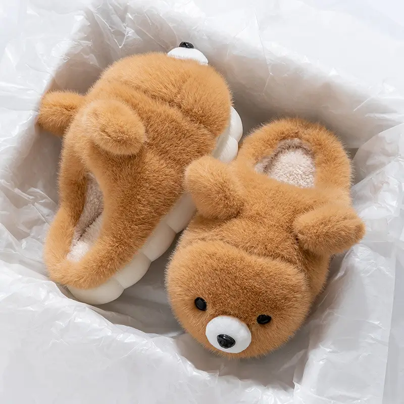 Baby Bear Slippers Winter Soft Cotton Indoor - Image 3