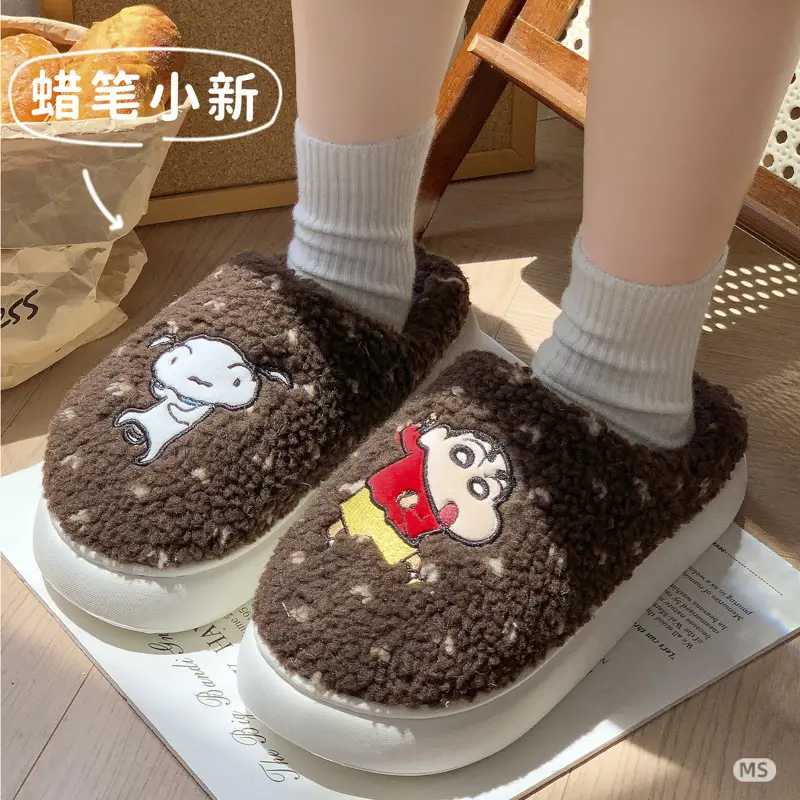 New Crayon Shin-Chan Genuine Cotton Slippers for Women, Autumn and Winter Home Indoor Warm Non-Slip Couple Cotton Slippers - Image 7