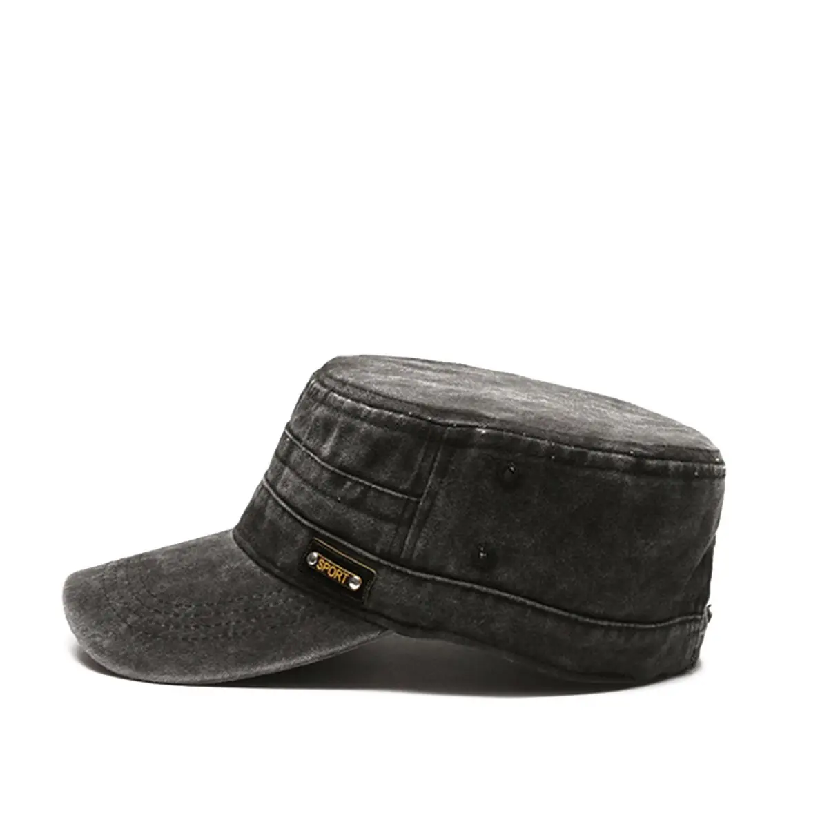 Men Grey Baseball Cap with 3 Straps - Image 5