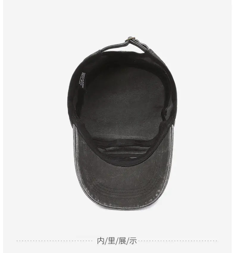 Men Grey Baseball Cap with 3 Straps — feature 14