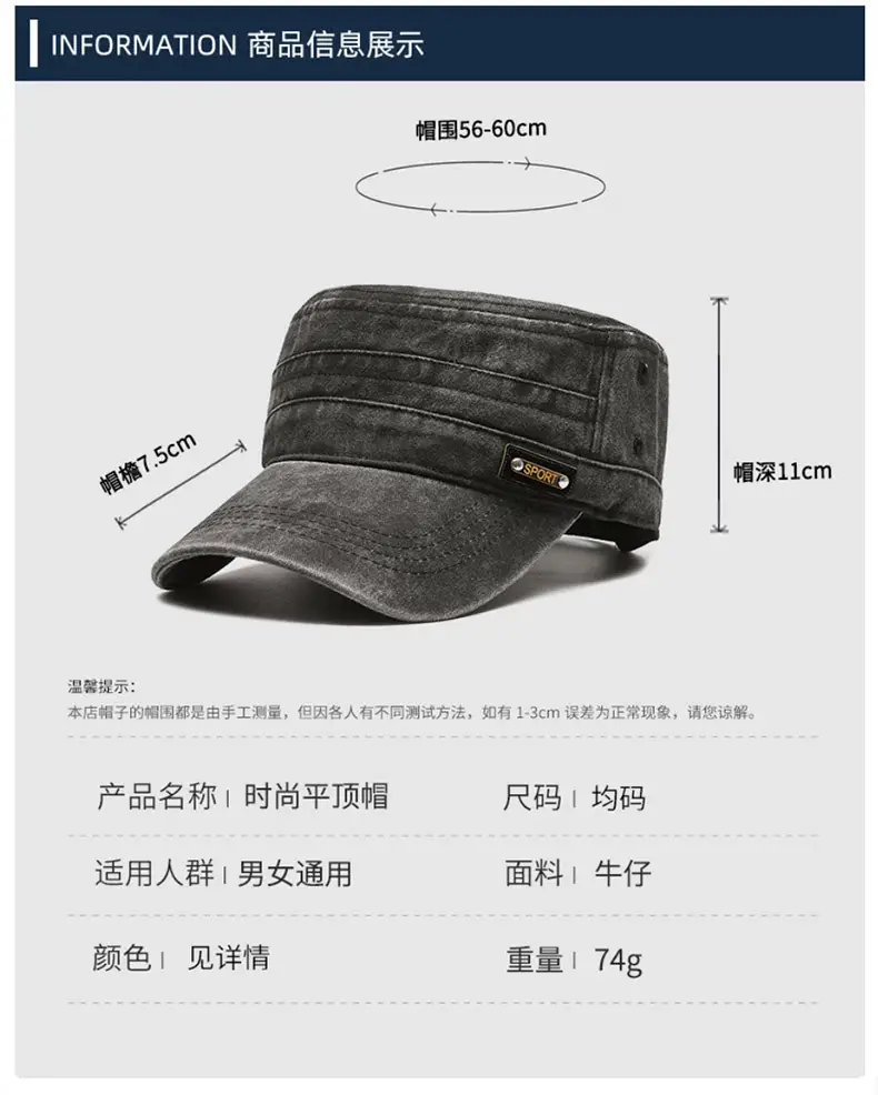 Men Grey Baseball Cap with 3 Straps — feature 2