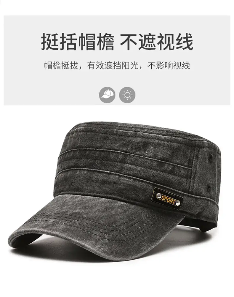 Men Grey Baseball Cap with 3 Straps — feature 5