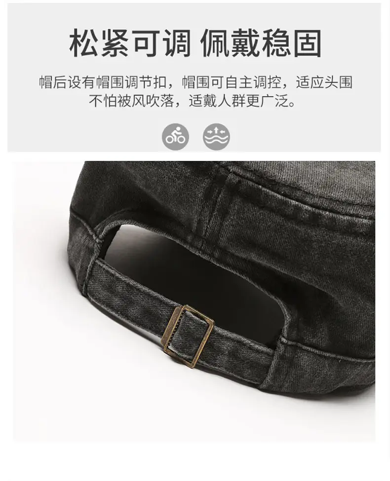 Men Grey Baseball Cap with 3 Straps — feature 7