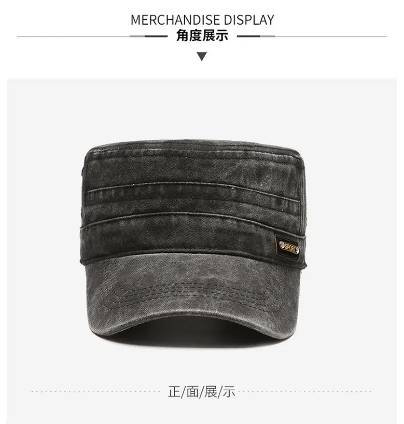 Men Grey Baseball Cap with 3 Straps — feature 9
